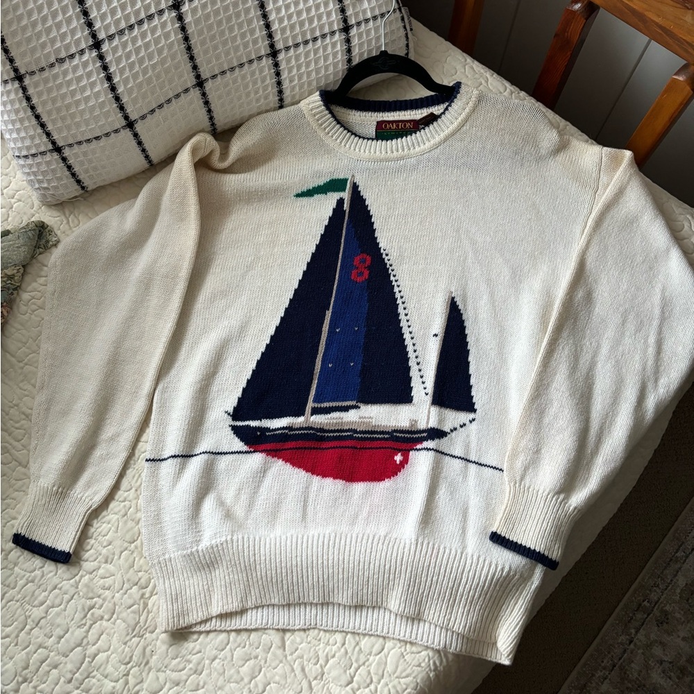 Oakton Limited Vintage Sailboat Sweater
